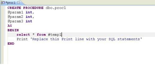 插入一句SQL select * from #temp1，选择保存Editor