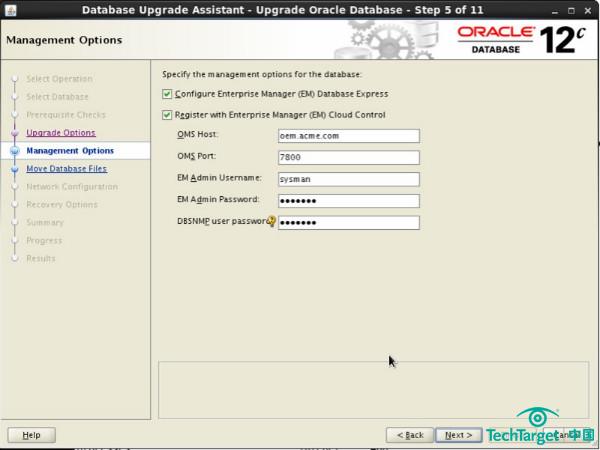 升级至Oracle数据库12C步骤5